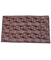 Kuber Industries Leaf Design Combo PVC 3 Pieces Fridge Mats, 2 Piece Handle Cover and 1 Piece Fridge Top Cover(Maroon)